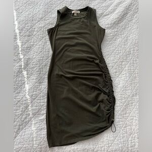 Michael Kors Asymmetrical Olive Dress